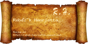 Rebák Henrietta névjegykártya